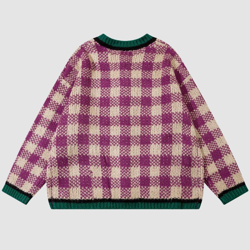 Style Core Aesthetics, New Style Trends Plaid Knit Cardigans Style Core Aesthetics, New Style Trends Plaid Knit Cardigans