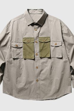 Style Core Aesthetics, New Style Trends Pocket Contrast Shirts