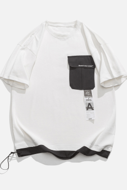 Style Core Aesthetics, New Style Trends Pocket Drawstring Cotton Shirt