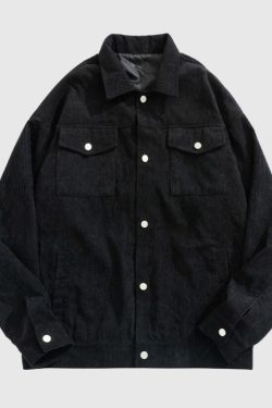 Style Core Aesthetics, New Style Trends Pocket Patch Corduroy Jacket