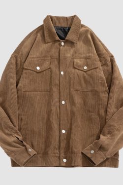 Style Core Aesthetics, New Style Trends Pocket Patch Corduroy Jacket