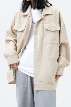 Style Core Aesthetics, New Style Trends Pocket Patch Corduroy Jacket