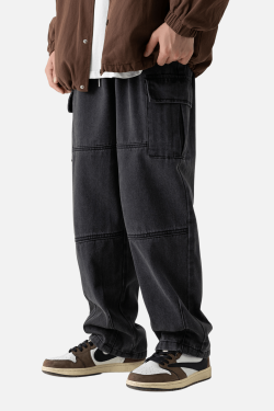 Style Core Aesthetics, New Style Trends Pocket Patchwork Denim Pants