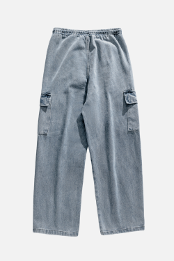 Style Core Aesthetics, New Style Trends Pocket Patchwork Design Cargo Jeans