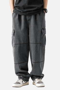 Style Core Aesthetics, New Style Trends Pocket Patchwork Design Cargo Jeans