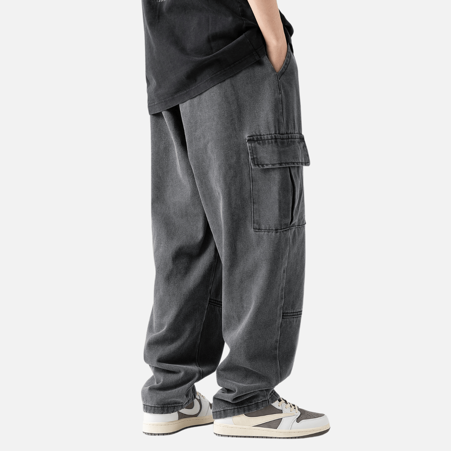 Style Core Aesthetics, New Style Trends Pocket Patchwork Design Cargo Jeans Style Core Aesthetics, New Style Trends Pocket Patchwork Design Cargo Jeans