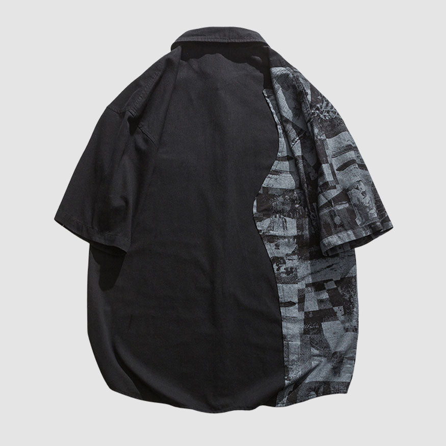 Style Core Aesthetics, New Style Trends Print Patchwork Shirts Style Core Aesthetics, New Style Trends Print Patchwork Shirts