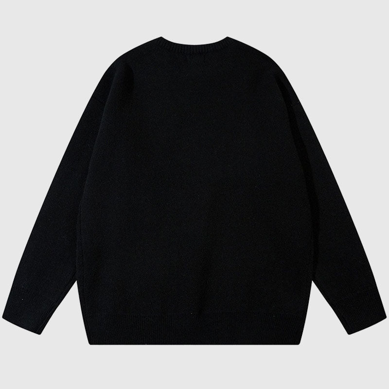 Style Core Aesthetics, New Style Trends Puppy Pattern Embroidered Pullover Style Core Aesthetics, New Style Trends Puppy Pattern Embroidered Pullover