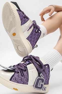 Style Core Aesthetics, New Style Trends Purple Retro Sneakers