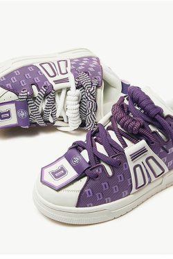 Style Core Aesthetics, New Style Trends Purple Retro Sneakers
