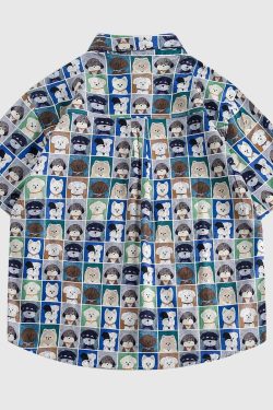 Style Core Aesthetics, New Style Trends Quirky Cartoon Print Shirt