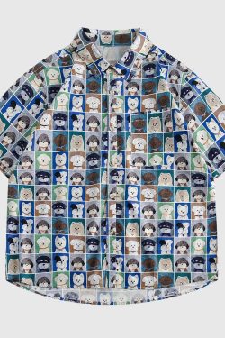 Style Core Aesthetics, New Style Trends Quirky Cartoon Print Shirt