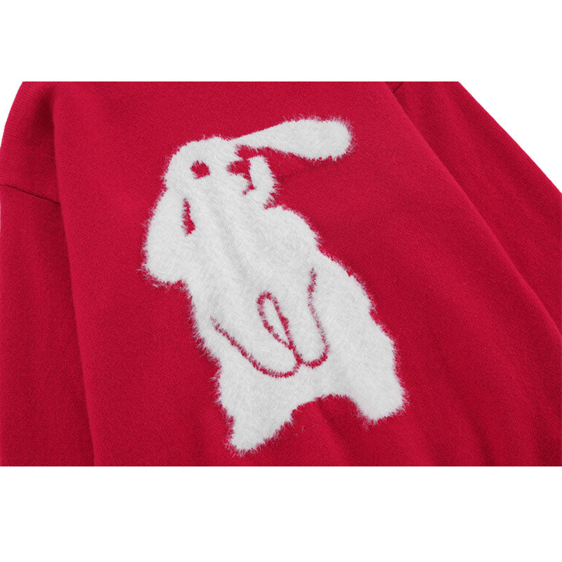 Style Core Aesthetics, New Style Trends Rabbit Pattern Embroidered Pullover Style Core Aesthetics, New Style Trends Rabbit Pattern Embroidered Pullover