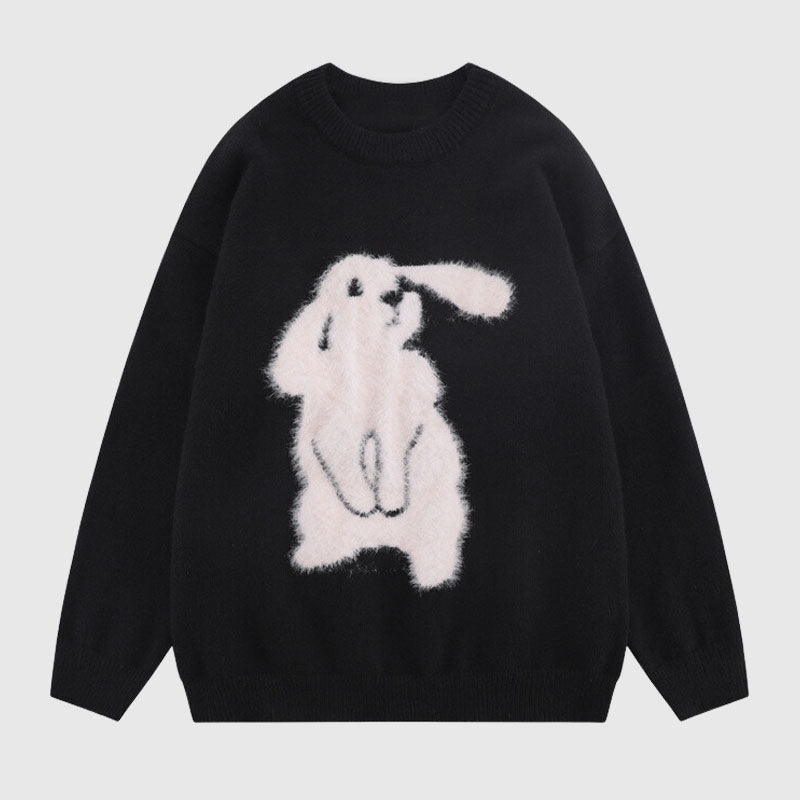 Style Core Aesthetics, New Style Trends Rabbit Pattern Embroidered Pullover Style Core Aesthetics, New Style Trends Rabbit Pattern Embroidered Pullover