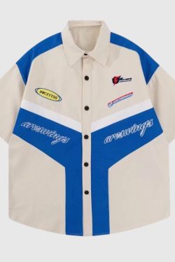 Style Core Aesthetics, New Style Trends Racing Patchwork Shirt