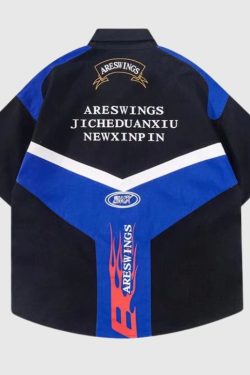 Style Core Aesthetics, New Style Trends Racing Patchwork Shirt