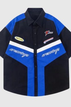 Style Core Aesthetics, New Style Trends Racing Patchwork Shirt