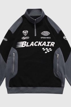 Style Core Aesthetics, New Style Trends Racing Style Zip Sweatshirt