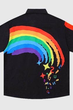 Style Core Aesthetics, New Style Trends Rainbow Graphic Shirt
