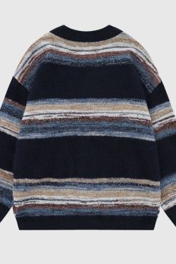 Style Core Aesthetics, New Style Trends Rainbow Striped Gradient Cardigan