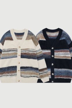 Style Core Aesthetics, New Style Trends Rainbow Striped Gradient Cardigan