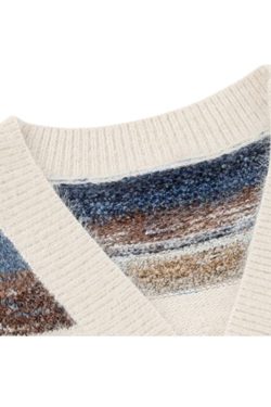 Style Core Aesthetics, New Style Trends Rainbow Striped Gradient Cardigan