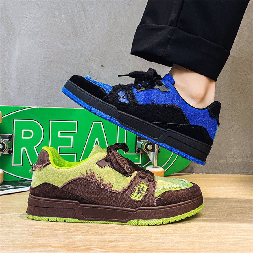 Style Core Aesthetics, New Style Trends Raw-Edge Contrast Color Skate Shoes Style Core Aesthetics, New Style Trends Raw-Edge Contrast Color Skate Shoes