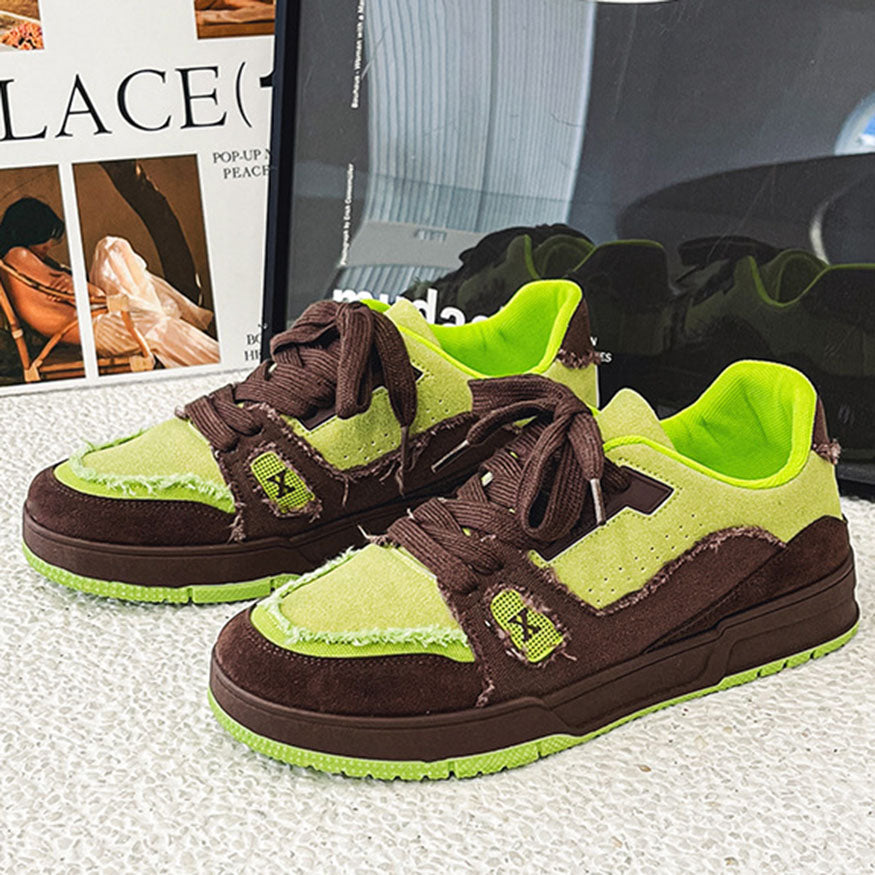 Style Core Aesthetics, New Style Trends Raw-Edge Contrast Color Skate Shoes Style Core Aesthetics, New Style Trends Raw-Edge Contrast Color Skate Shoes