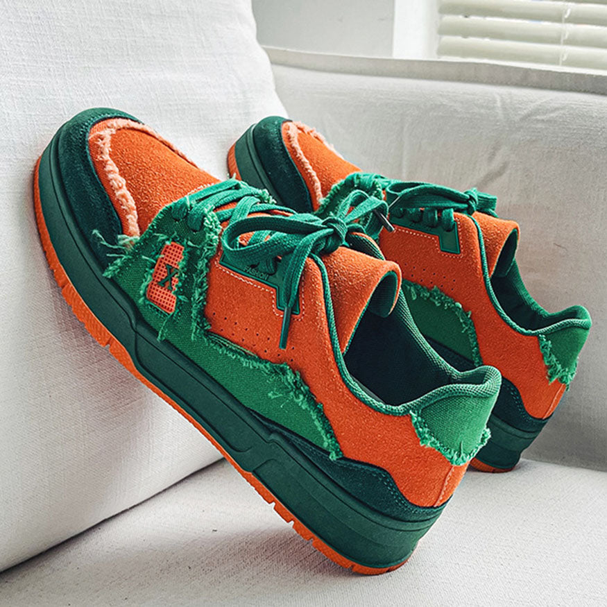 Style Core Aesthetics, New Style Trends Raw-Edge Contrast Color Skate Shoes Style Core Aesthetics, New Style Trends Raw-Edge Contrast Color Skate Shoes