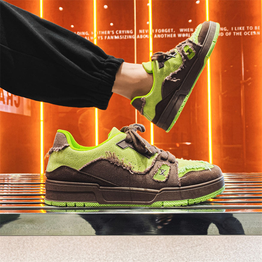 Style Core Aesthetics, New Style Trends Raw-Edge Contrast Color Skate Shoes Style Core Aesthetics, New Style Trends Raw-Edge Contrast Color Skate Shoes