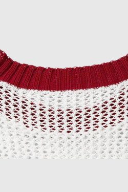Style Core Aesthetics, New Style Trends Red Crest White Knit Sweater