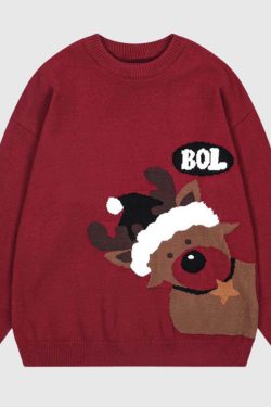 Style Core Aesthetics, New Style Trends Reindeer Knit Christmas Sweater