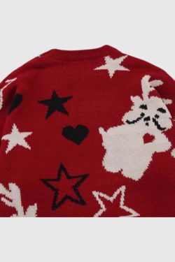 Style Core Aesthetics, New Style Trends Reindeer Patchwork Christmas Sweater