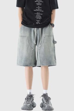 Style Core Aesthetics, New Style Trends Relaxed Denim Cargo Shorts