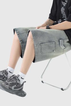 Style Core Aesthetics, New Style Trends Relaxed Denim Cargo Shorts