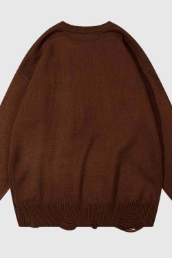 Style Core Aesthetics, New Style Trends Retro Abstract Striped Sweater