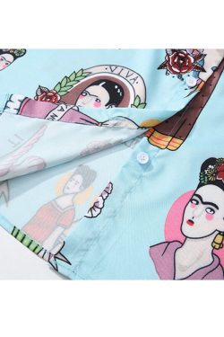 Style Core Aesthetics, New Style Trends Retro Cartoon Character Shirt