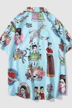 Style Core Aesthetics, New Style Trends Retro Cartoon Character Shirt