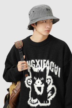 Style Core Aesthetics, New Style Trends Retro Cartoon Knit Sweater