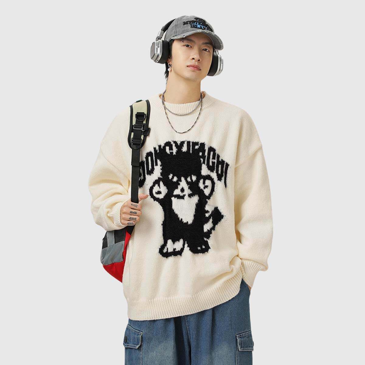 Style Core Aesthetics, New Style Trends Retro Cartoon Knit Sweater Style Core Aesthetics, New Style Trends Retro Cartoon Knit Sweater
