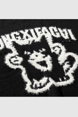 Style Core Aesthetics, New Style Trends Retro Cartoon Knit Sweater