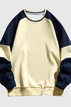 Style Core Aesthetics, New Style Trends Retro Colorblock Raglan Sweatshirt