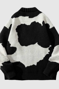 Style Core Aesthetics, New Style Trends Retro Contrasting Colors Sweater