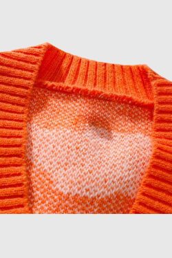 Style Core Aesthetics, New Style Trends Retro Contrasting Colors Sweater