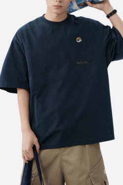 Style Core Aesthetics, New Style Trends Retro Embroidery Cotton T-Shirt