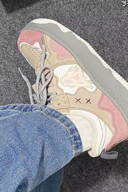 Style Core Aesthetics, New Style Trends Retro-Inspired Mixed Media Sneakers