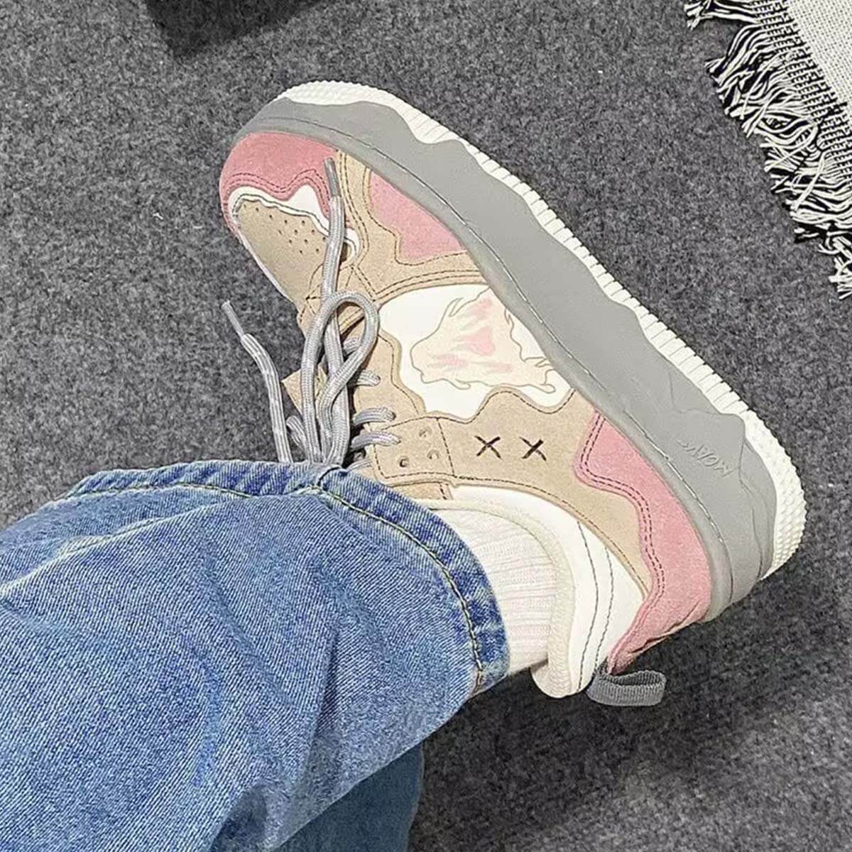 Style Core Aesthetics, New Style Trends Retro-Inspired Mixed Media Sneakers Style Core Aesthetics, New Style Trends Retro-Inspired Mixed Media Sneakers