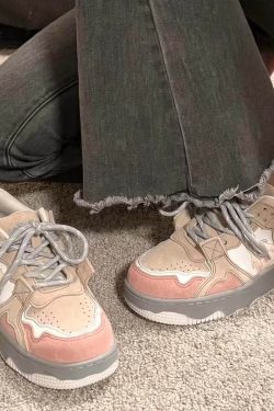 Style Core Aesthetics, New Style Trends Retro-Inspired Mixed Media Sneakers