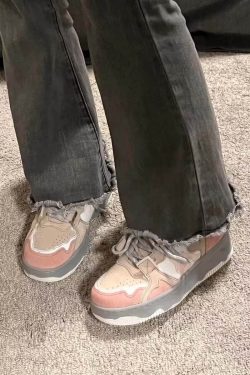 Style Core Aesthetics, New Style Trends Retro-Inspired Mixed Media Sneakers