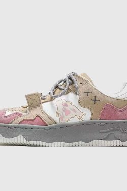 Style Core Aesthetics, New Style Trends Retro-Inspired Mixed Media Sneakers